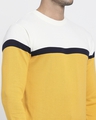 Shop Men's Yellow & White Color Block Flat Knit Sweater-Full