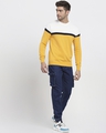 Shop Men's Yellow & White Color Block Flat Knit Sweater