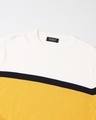 Shop Men's Yellow & White Color Block Flat Knit Sweater