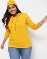 Shop Women's Old Gold Plus Size Drop Shoulder Hoodie-Front