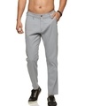 Shop Men's Grey Slim Fit Trousers-Front