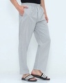Shop Men's Grey Vertical Stripes Pyjamas-Full