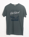 Shop Old School Wheel Half Sleeve T-Shirt-Front