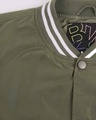 Shop Men's Olive Anti Varsity Bomber Jacket