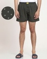 Shop Men's Black Geometric Printed Boxers-Front