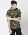 Shop Olive Camo Full Sleeve Shirt-Front