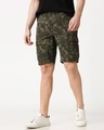 Shop Olive Camo Men's Shorts-Front
