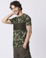 Shop Olive Camo Sleeve Color Block Camo T-Shirt-Design