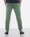 Shop Olive Green Melange Fleece Joggers-Design