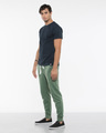 Shop Olive Green Melange Fleece Joggers-Full