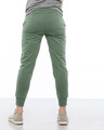 Shop Olive Green Melange Fleece Joggers-Design