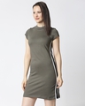 Shop Olive Night-Black-White High Neck Panel Dress-Front