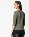 Shop Women's Olive 3/4th Sleeve Slim Fit T-shirt-Design