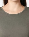 Shop Women's Olive 3/4th Sleeve Slim Fit T-shirt