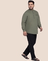 Shop Olive Plus Size Solid Mandarin Collar Shirt-DAVE