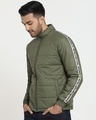 Shop Men's Olive Puffer Jacket-Design