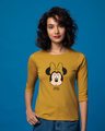 Shop Omg Minnie Round Neck 3/4th Sleeve T-Shirt (DL)-Front