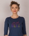 Shop One And Only Round Neck 3/4th Sleeve T-Shirt-Front