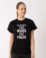 Shop One Finger Boyfriend T-Shirt-Front