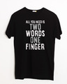 Shop One Finger Half Sleeve T-Shirt-Front