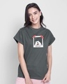 Shop One Love Dog Boyfriend T-Shirt-Nimbus Grey-Front