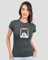 Shop One Love Dog Half Sleeve T-Shirt-Nimbus Grey-Front