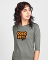 Shop Ooko Bey 3/4th Sleeve Slim Fit T-Shirt-Front