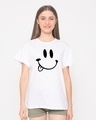 Shop Oops Smiley Boyfriend T-Shirt-Front
