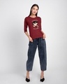 Shop Opinion About Me 3/4th Sleeve Slim Fit T-Shirt Scarlet Red-Design