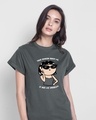 Shop Opinion About Me  Boyfriend T-Shirt  Nimbus Grey-Front