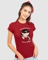 Shop Women's Red Your Opinion About Me Graphic Printed Slim Fit T-shirt-Front