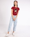 Shop Women's Red Your Opinion About Me Graphic Printed Slim Fit T-shirt-Design