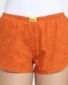 Shop Women's Orange All Over Printed Boxer Shorts