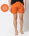 Shop Orange AOP Geometric Print E Boxers-Front