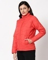Shop Women's Orange Relaxed Fit Puffer Jacket-Design