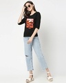 Shop Orange Hogwarts 3-4 Sleeve Slim Fit T-Shirt-Design