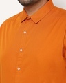 Shop Orange Plus Size Solid Half Sleeve Shirt