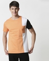 Shop Orange Rush Colorblock Half Sleeves T-Shirt-Design