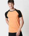 Shop Orange Rush Shoulder Sleeve Raglan T-Shirt-Front