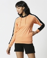 Shop Women's Orange & Black Stripe Hoodie-Design