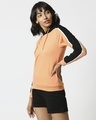 Shop Women's Orange & Black Stripe Hoodies-Full