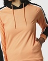 Shop Women's Orange & Black Stripe Hoodie