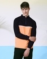 Shop Orange Rush Turtle Neck Zipper Fleece Sweatshirt-Front