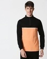 Shop Orange Rush Turtle Neck Zipper Fleece Sweatshirt-Design