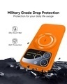 Shop Orange Silicon Magsafe Case with Stand for Apple iPhone 14 Pro Max-Design