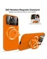 Shop Orange Silicon Magsafe Case with Stand for Apple iPhone 15-Full