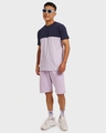 Shop Men's Blue & Orchid Petal Color Block Plus Size T-shirt-Full
