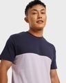 Shop Men's Blue & Orchid Petal Color Block Plus Size T-shirt