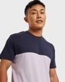 Shop Men's Orchid Petal & Blue Color Block T-shirt