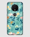 Shop Organic Flat Pressed Floral Premium Glass Case for OnePlus 7T-Front